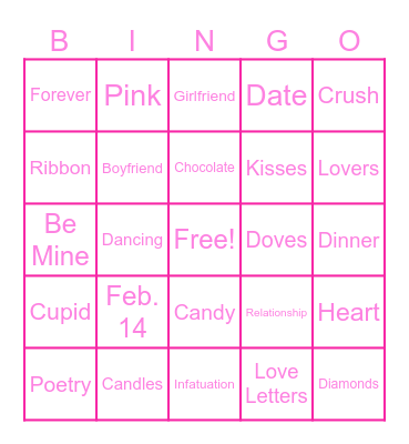 Valentine's Day Bingo Card