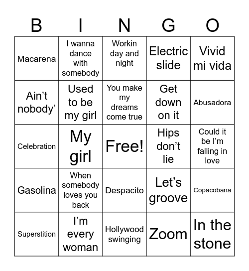 Musicworks bingo- Bingo Card