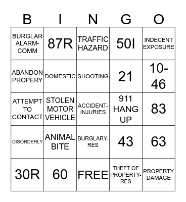 CALL TAKERS Bingo Card