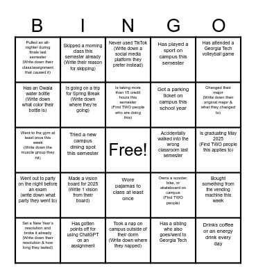 New Year, New Connections Bingo Card