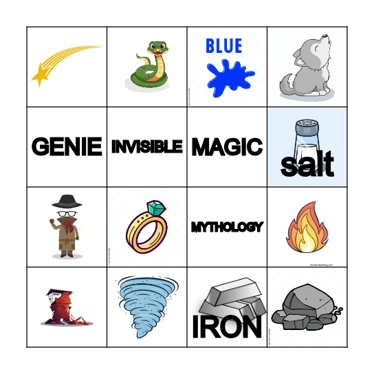Mythical Creatures BINGO - Genies Bingo Card