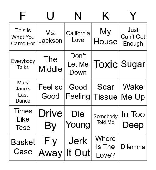 MILLENIAL MIXTAPE 2.0 Bingo Card