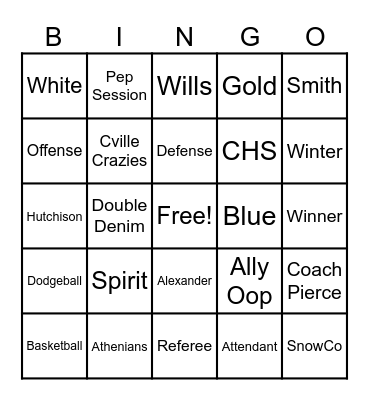 SnowCo Bingo Card