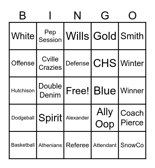 SnowCo Bingo Card