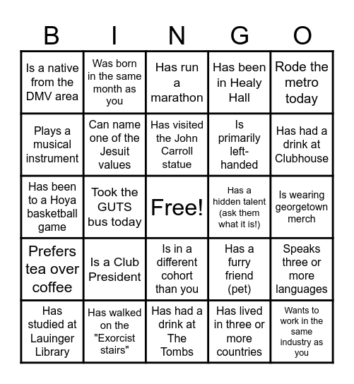 KEGS Bingo Card