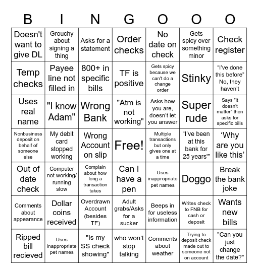 Teller Bingo Card