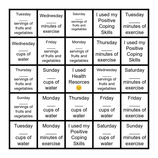 Crack the Wellness Code Bingo Card
