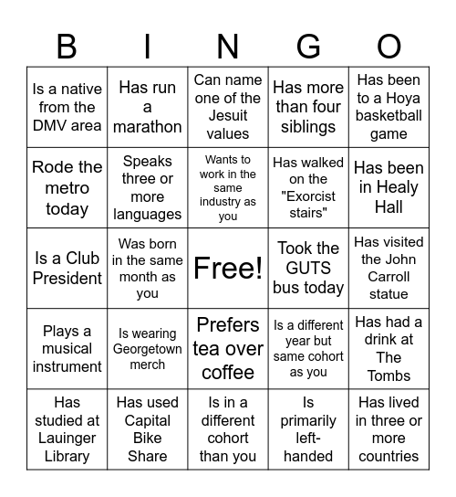 KEGS Bingo Card