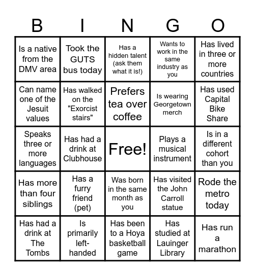 KEGS Bingo Card