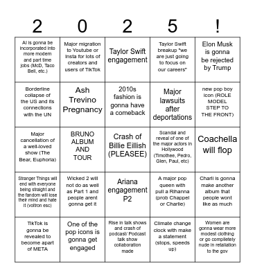 2025 BINGO CARD Bingo Card