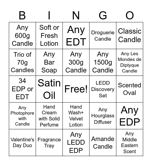 January Bingo Card