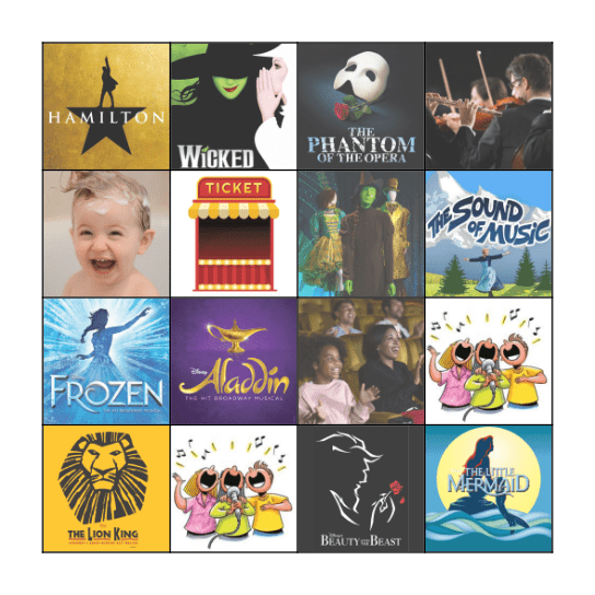 Broadway Hearts Bingo! Bingo Card