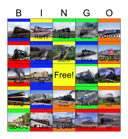 Western mainline tonnage growth: 1979 to 2001 Bingo Card