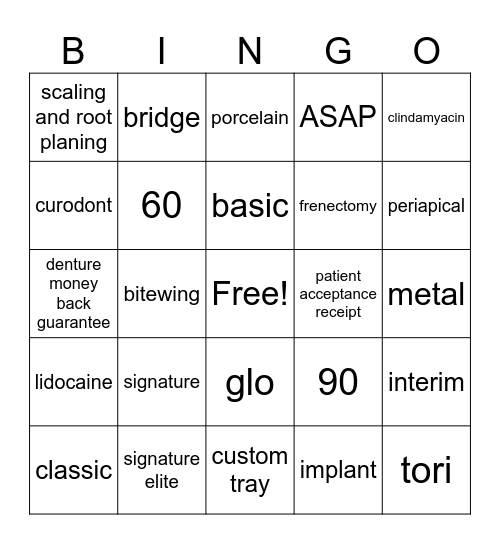 ALL THINGS TEEF Bingo Card