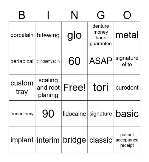 ALL THINGS TEEF Bingo Card