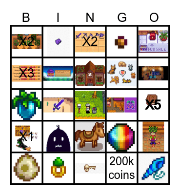 SDV BINGO!!! Bingo Card