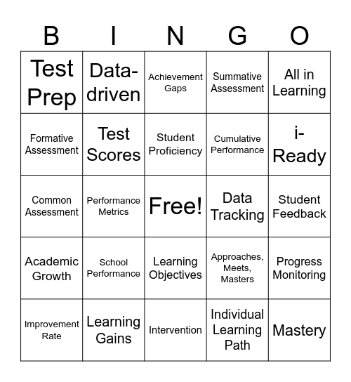 Data Bingo Card