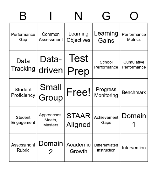 Data Bingo Card