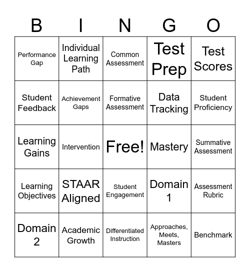Data Bingo Card