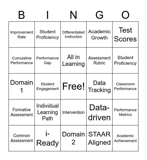 Data Bingo Card