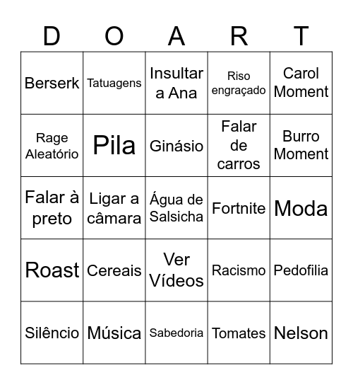 Bingo Duarte Bingo Card