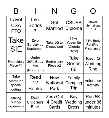 Kimmy Bingo Card