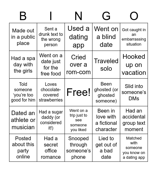 Grateful for Girlfriends Galentine’s Bingo 💕 Bingo Card