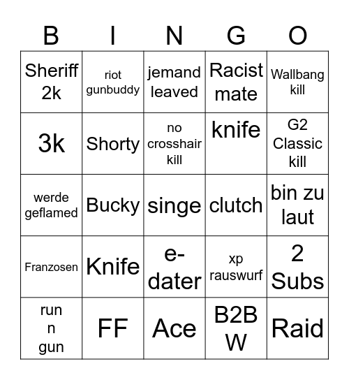Valorant Bingo 23.01. Bingo Card