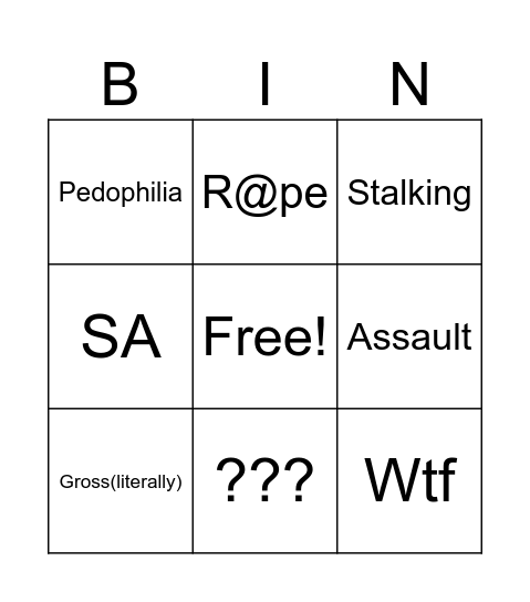 AO3 bingo Card