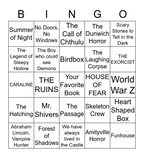 BOOK BINGO Card