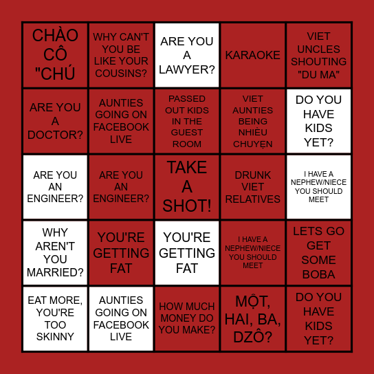 Tết Bingo Card