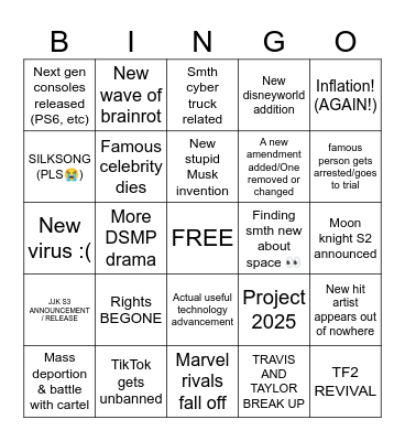 F2025!! Bingo Card