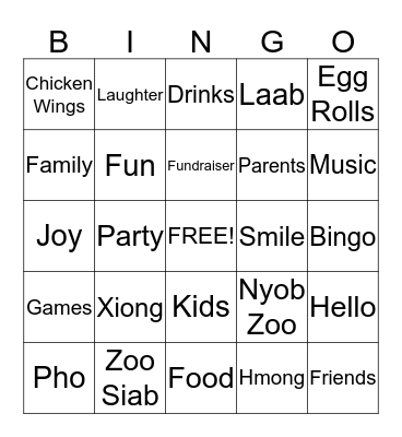 Xiong Bingo Card