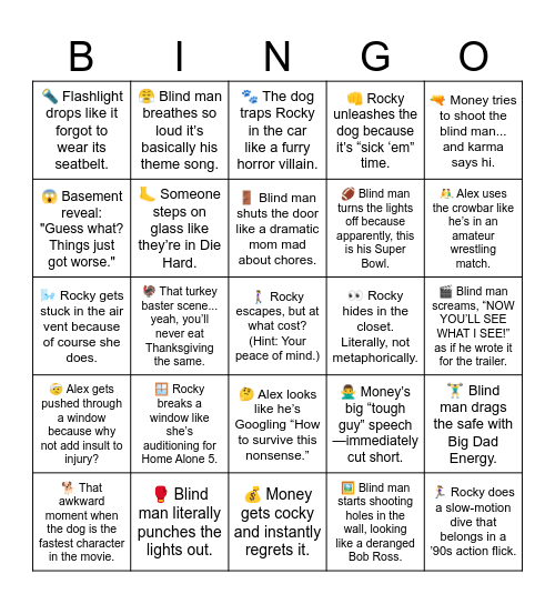 Don't Breathe Bingo Card