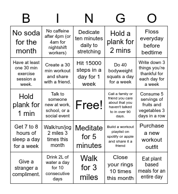 Clark Family Wellness Bingo February 2025 Bingo Card