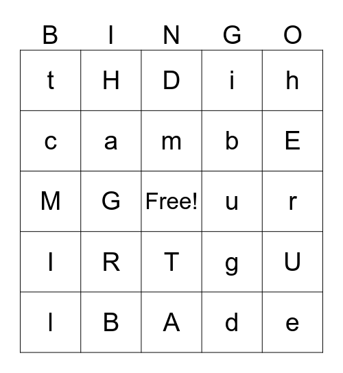 Phonics Phiesta Bingo Card