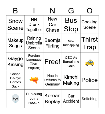 Queen of Tears Ep 11 Bingo Card
