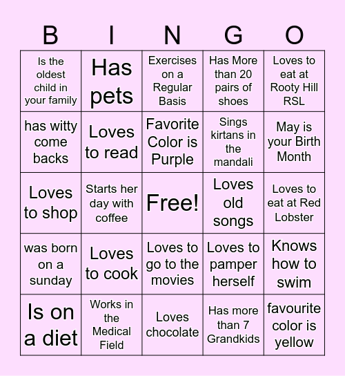 WOMEN Bingo Card