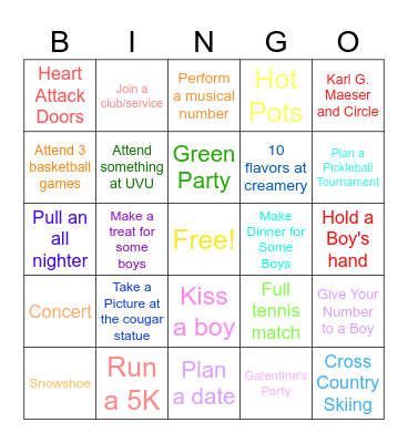 Kennadee's Spring Adventures 2025 Bingo Card