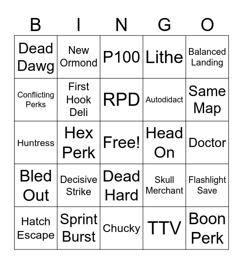 Chaos Shuffle 2025 Bingo Card