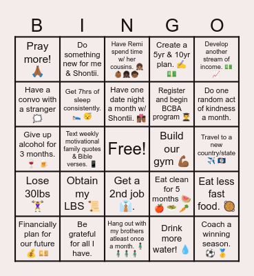 Shead’s 2025 Bingo card Bingo Card