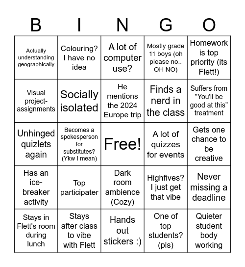 20th Century World History Bingo Card