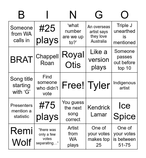 Hot Bingo Card