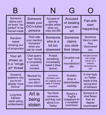 Latte becomig a semi-popular streamer/artist Bingo Card