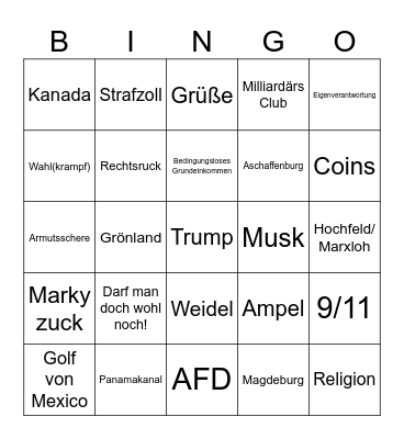 GL Bingo Card