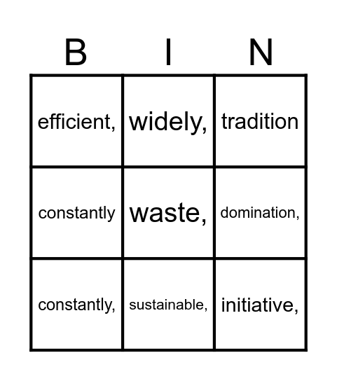 Language Game Bingo Card