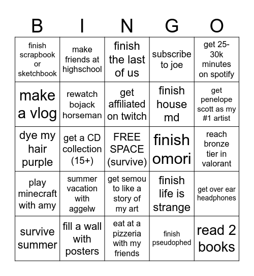 2025 BINGO Card