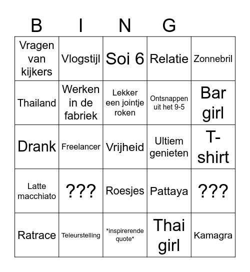 HalperNL Bingo Card