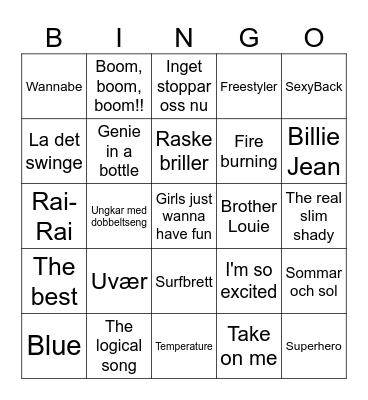 God stemning! Bingo Card