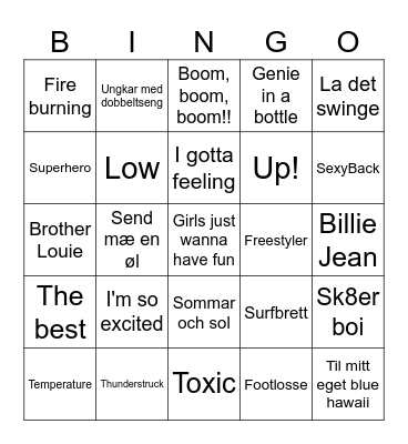 God stemning! Bingo Card